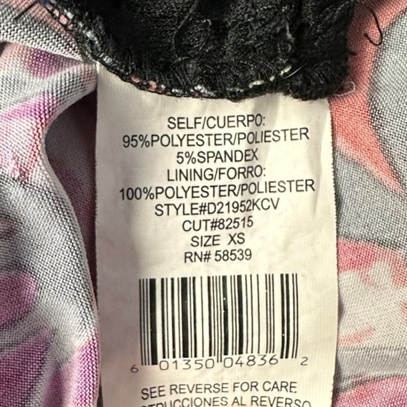 Cocktail Halter Mini Dress Size XS Floral Rose Pink Black Tie Up Speechless - Picture 6 of 7